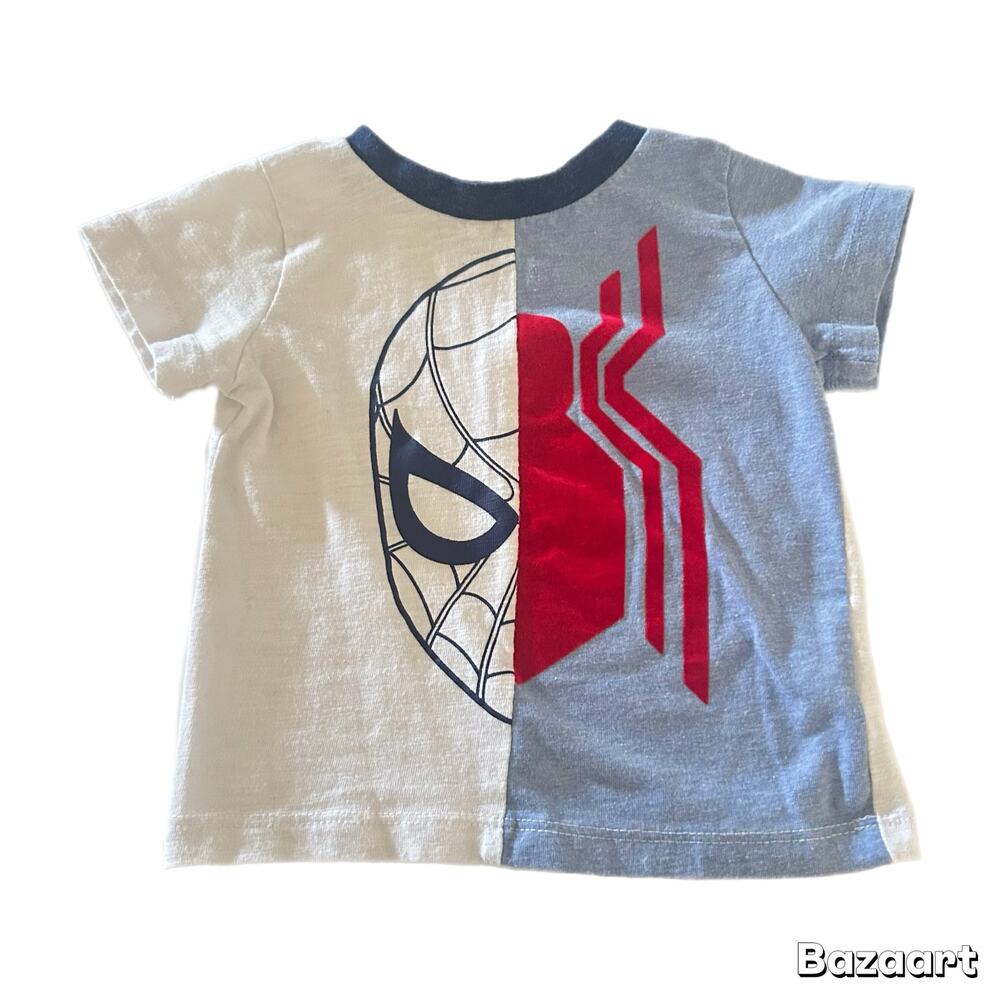 Marvel Spiderman Half and Half Spidey Logo T-Shirt 12M